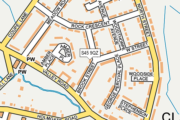 S45 9QZ map - OS OpenMap – Local (Ordnance Survey)