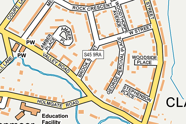 S45 9RA map - OS OpenMap – Local (Ordnance Survey)