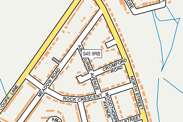 S45 9RB map - OS OpenMap – Local (Ordnance Survey)