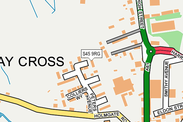 S45 9RG map - OS OpenMap – Local (Ordnance Survey)