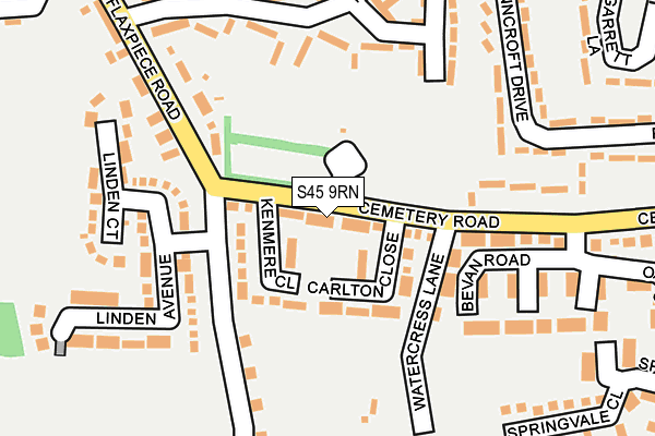 S45 9RN map - OS OpenMap – Local (Ordnance Survey)