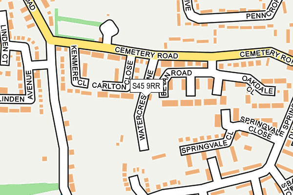 S45 9RR map - OS OpenMap – Local (Ordnance Survey)