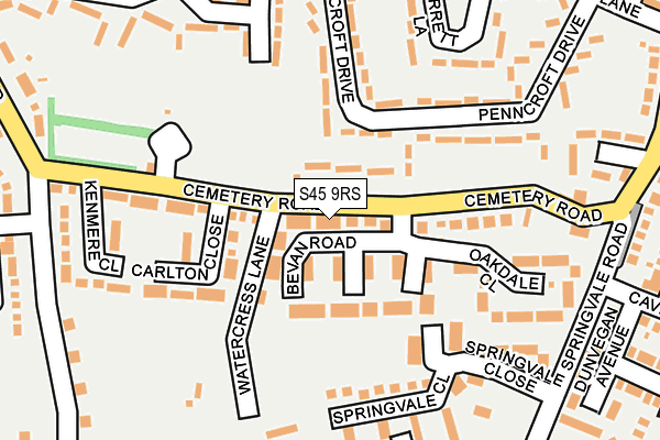 S45 9RS map - OS OpenMap – Local (Ordnance Survey)