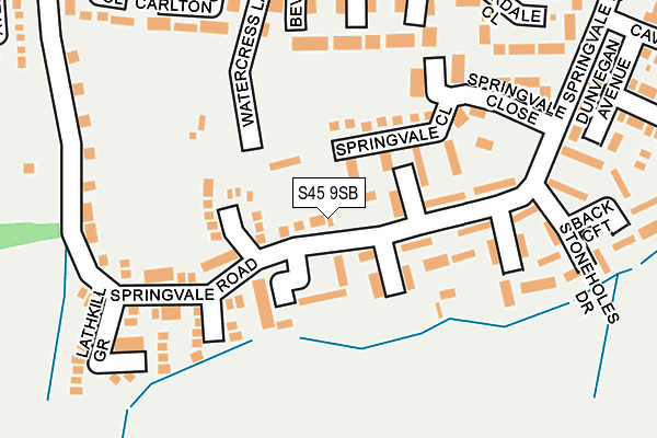 S45 9SB map - OS OpenMap – Local (Ordnance Survey)