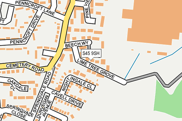 S45 9SH map - OS OpenMap – Local (Ordnance Survey)