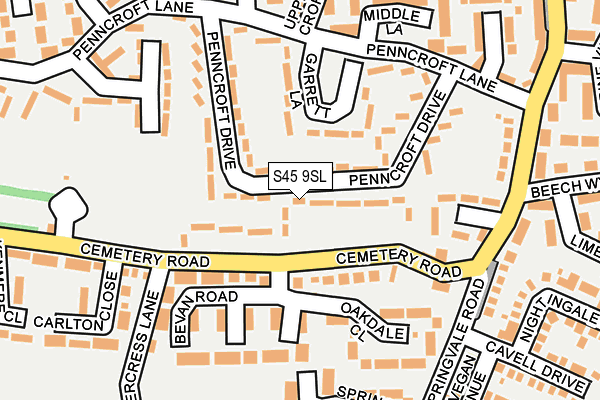 S45 9SL map - OS OpenMap – Local (Ordnance Survey)