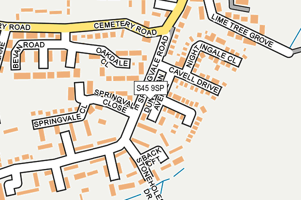 S45 9SP map - OS OpenMap – Local (Ordnance Survey)