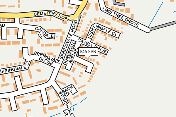 S45 9SR map - OS OpenMap – Local (Ordnance Survey)