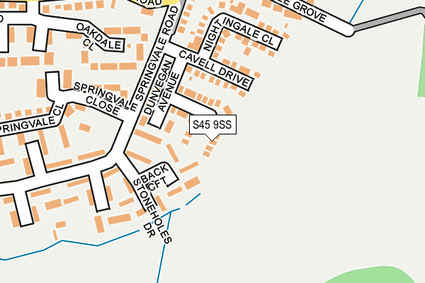 S45 9SS map - OS OpenMap – Local (Ordnance Survey)