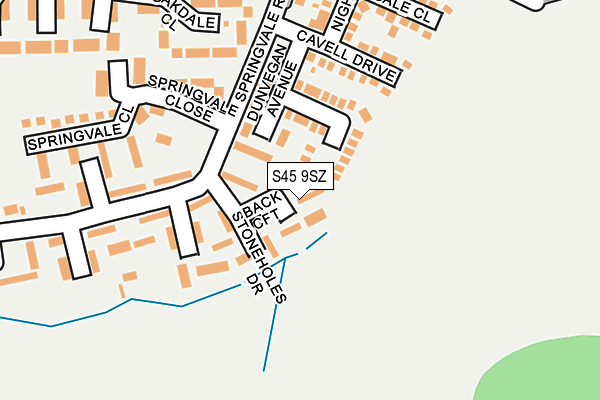 S45 9SZ map - OS OpenMap – Local (Ordnance Survey)