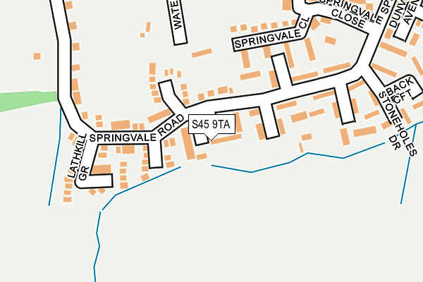 S45 9TA map - OS OpenMap – Local (Ordnance Survey)