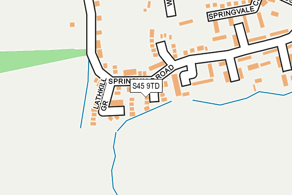 S45 9TD map - OS OpenMap – Local (Ordnance Survey)