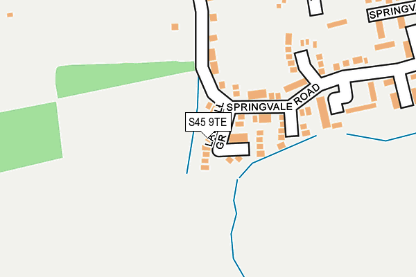 S45 9TE map - OS OpenMap – Local (Ordnance Survey)