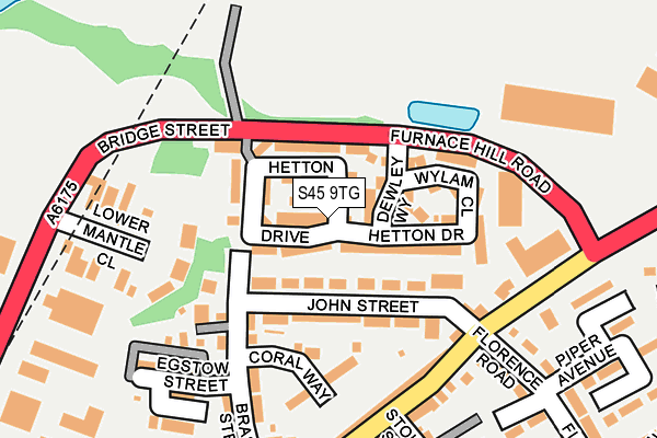 S45 9TG map - OS OpenMap – Local (Ordnance Survey)