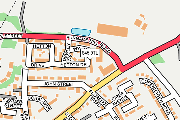 S45 9TL map - OS OpenMap – Local (Ordnance Survey)