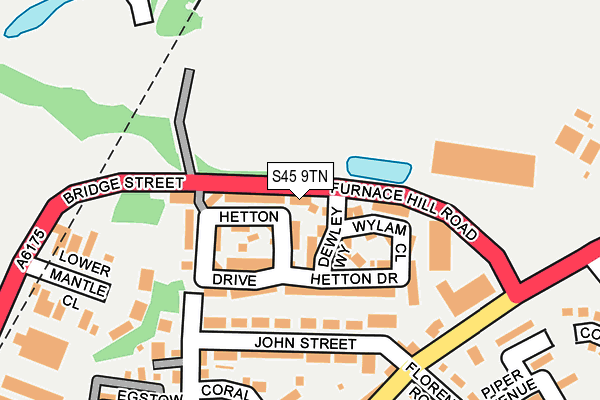 S45 9TN map - OS OpenMap – Local (Ordnance Survey)