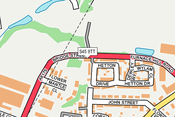 S45 9TT map - OS OpenMap – Local (Ordnance Survey)
