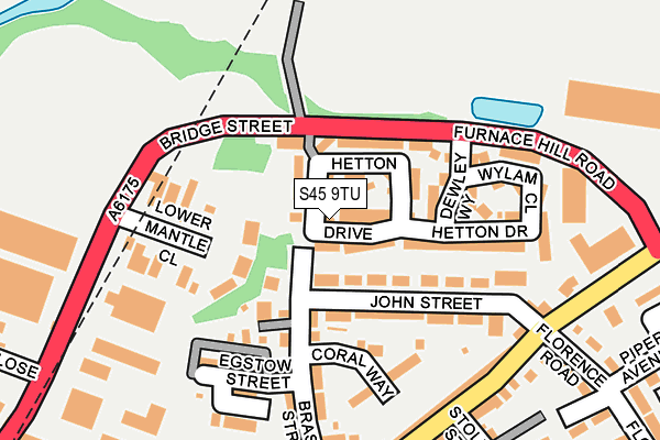 S45 9TU map - OS OpenMap – Local (Ordnance Survey)