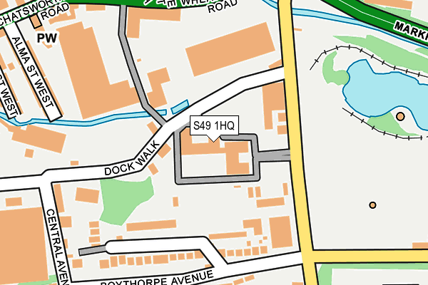 S49 1HQ map - OS OpenMap – Local (Ordnance Survey)