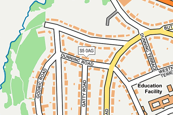 S5 0AG map - OS OpenMap – Local (Ordnance Survey)