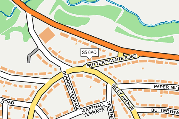 S5 0AQ map - OS OpenMap – Local (Ordnance Survey)