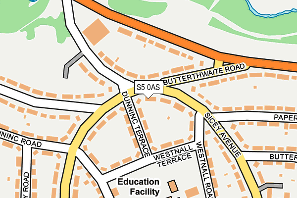 S5 0AS map - OS OpenMap – Local (Ordnance Survey)