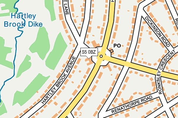 S5 0BZ map - OS OpenMap – Local (Ordnance Survey)