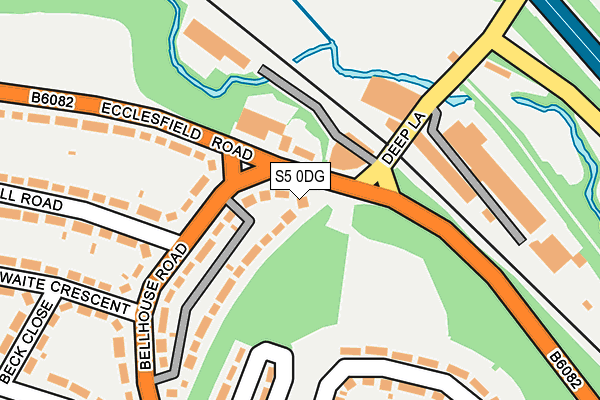 S5 0DG map - OS OpenMap – Local (Ordnance Survey)