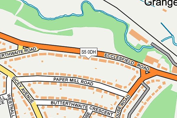 S5 0DH map - OS OpenMap – Local (Ordnance Survey)