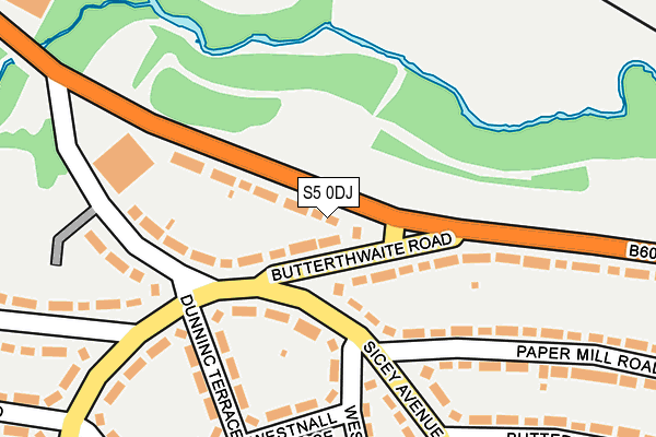 S5 0DJ map - OS OpenMap – Local (Ordnance Survey)