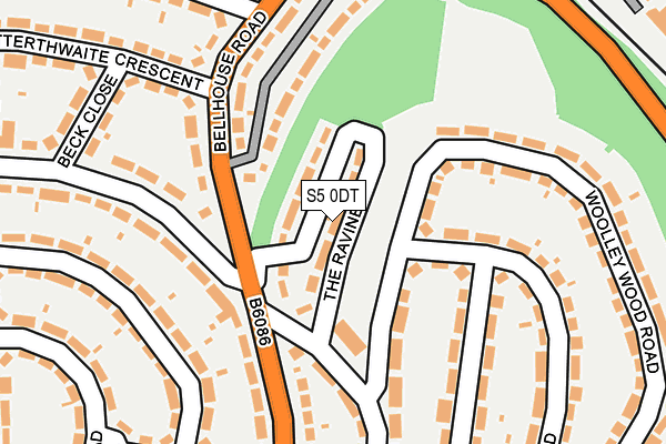 S5 0DT map - OS OpenMap – Local (Ordnance Survey)