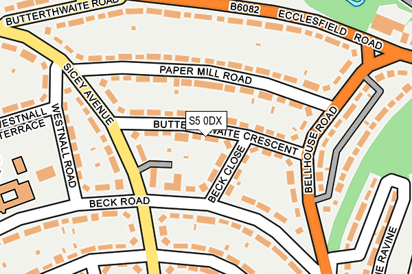 S5 0DX map - OS OpenMap – Local (Ordnance Survey)