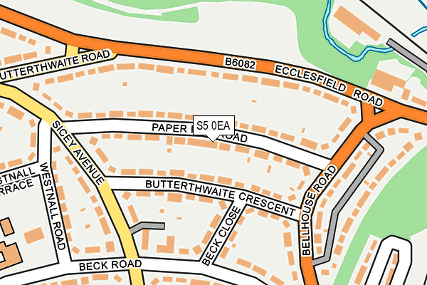 S5 0EA map - OS OpenMap – Local (Ordnance Survey)