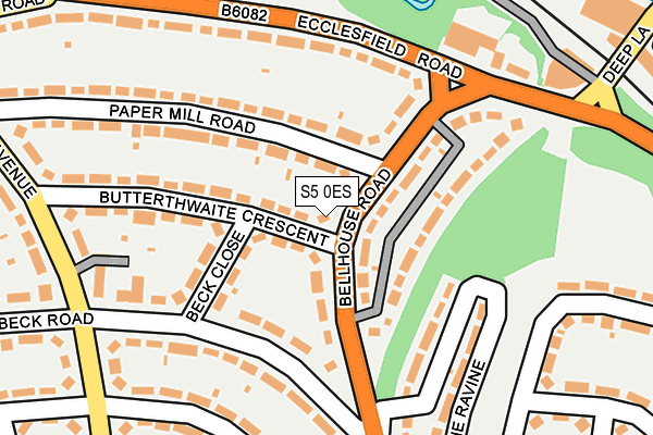 S5 0ES map - OS OpenMap – Local (Ordnance Survey)