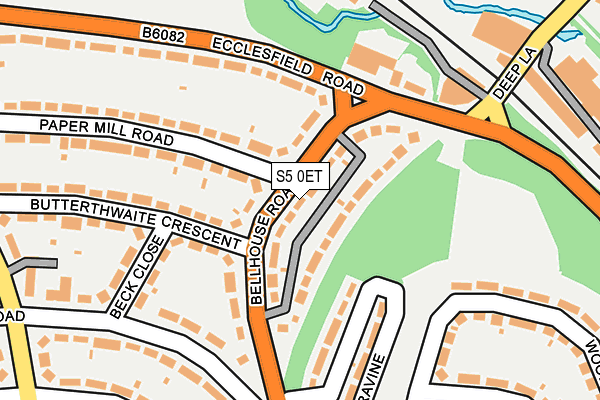 S5 0ET map - OS OpenMap – Local (Ordnance Survey)