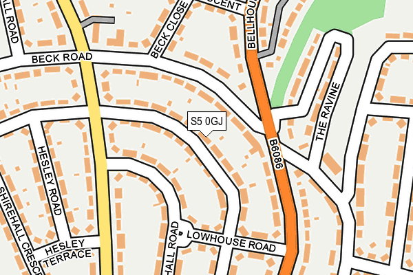 S5 0GJ map - OS OpenMap – Local (Ordnance Survey)