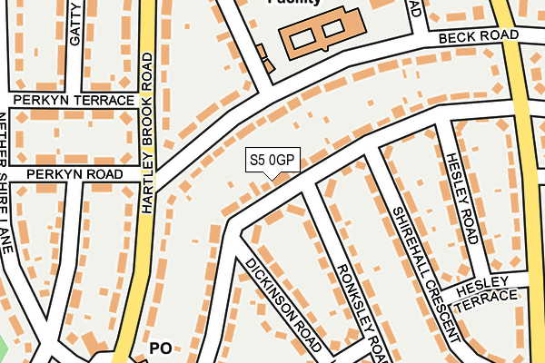 S5 0GP map - OS OpenMap – Local (Ordnance Survey)