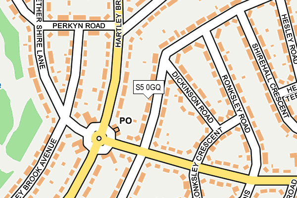 S5 0GQ map - OS OpenMap – Local (Ordnance Survey)