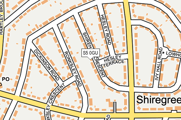 S5 0GU map - OS OpenMap – Local (Ordnance Survey)