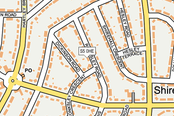 S5 0HE map - OS OpenMap – Local (Ordnance Survey)