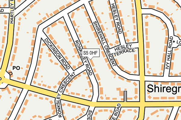 S5 0HF map - OS OpenMap – Local (Ordnance Survey)