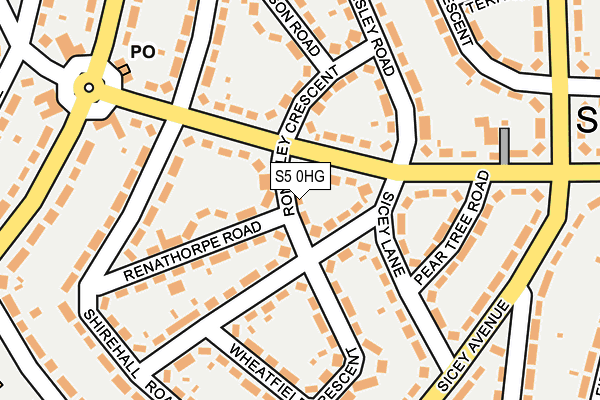 S5 0HG map - OS OpenMap – Local (Ordnance Survey)