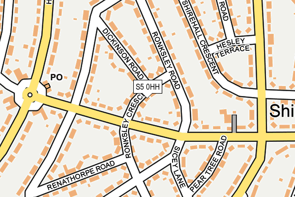 S5 0HH map - OS OpenMap – Local (Ordnance Survey)