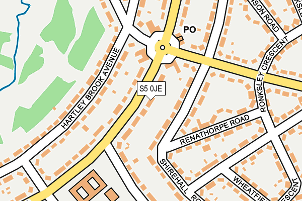 S5 0JE map - OS OpenMap – Local (Ordnance Survey)