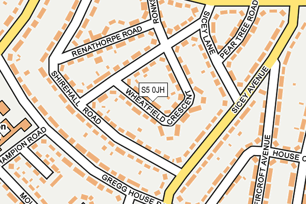 S5 0JH map - OS OpenMap – Local (Ordnance Survey)