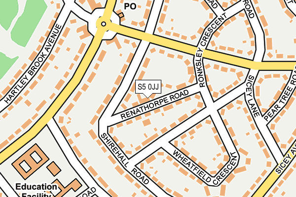 S5 0JJ map - OS OpenMap – Local (Ordnance Survey)