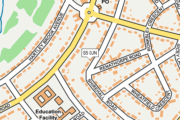 S5 0JN map - OS OpenMap – Local (Ordnance Survey)