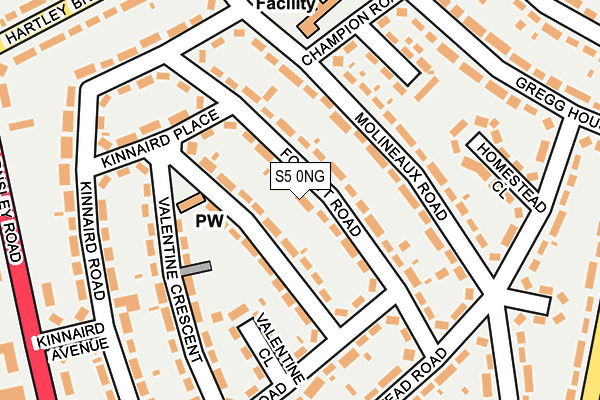 S5 0NG map - OS OpenMap – Local (Ordnance Survey)