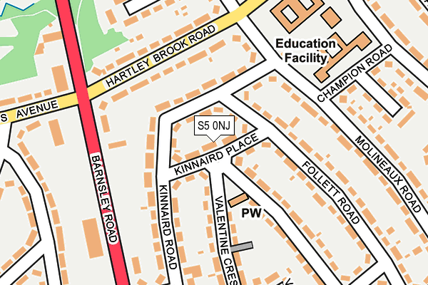 S5 0NJ map - OS OpenMap – Local (Ordnance Survey)