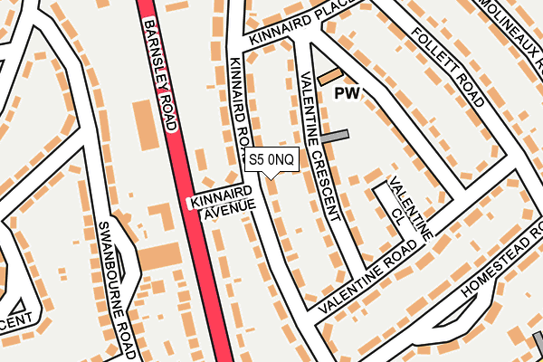 S5 0NQ map - OS OpenMap – Local (Ordnance Survey)